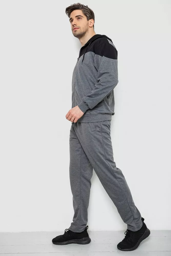 Купити Спорт костюм чоловічий, колір сіро-чорний, 244R988 оптом - Фото №3