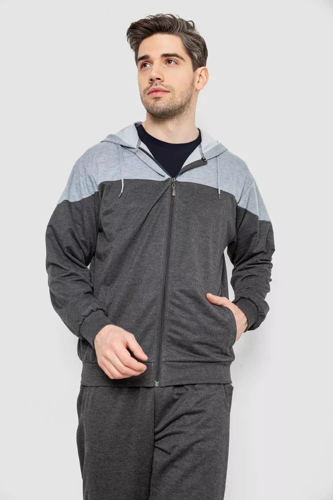 Купити Спорт костюм чоловічий, колір темно-сірий, 244R988 - Фото №2
