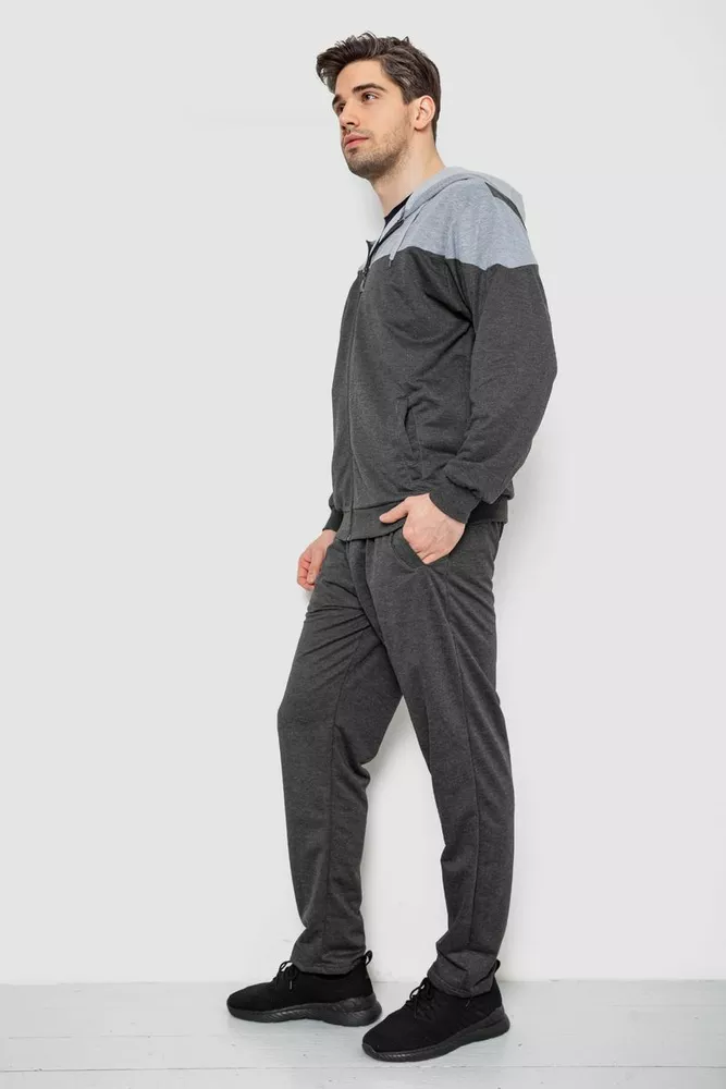 Купити Спорт костюм чоловічий, колір темно-сірий, 244R988 - Фото №3