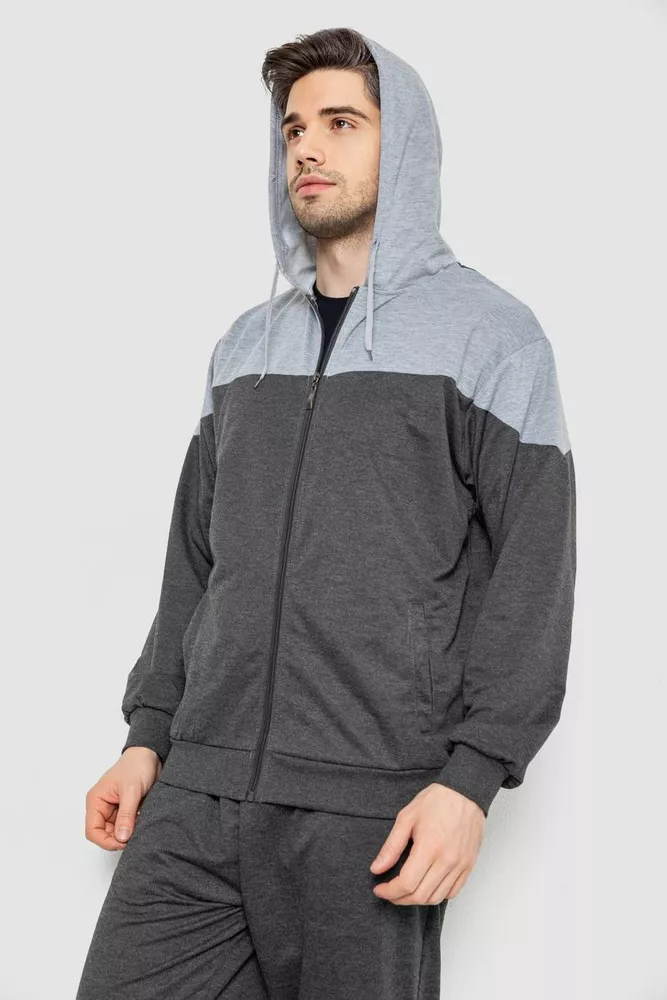 Купити Спорт костюм чоловічий, колір темно-сірий, 244R988 - Фото №4