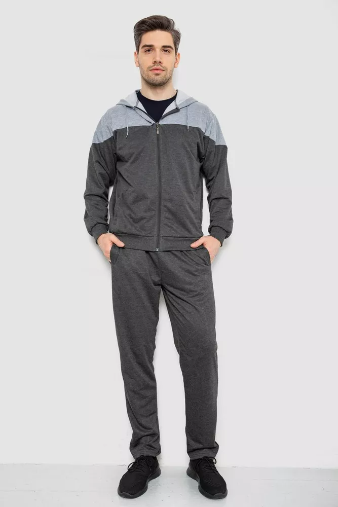 Купити Спорт костюм чоловічий, колір темно-сірий, 244R988 - Фото №1