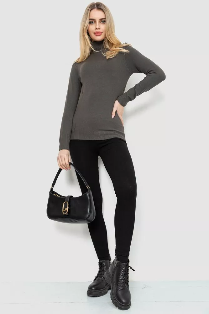 Купить Гольф женский  однотонный  -уценка, цвет темно-серый, 244RA01-U-2 - Фото №2