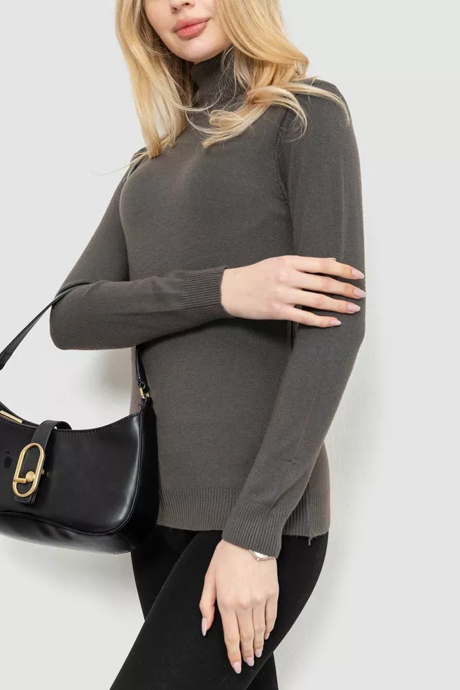 Купить Гольф женский  однотонный  -уценка, цвет темно-серый, 244RA01-U-2 - Фото №3