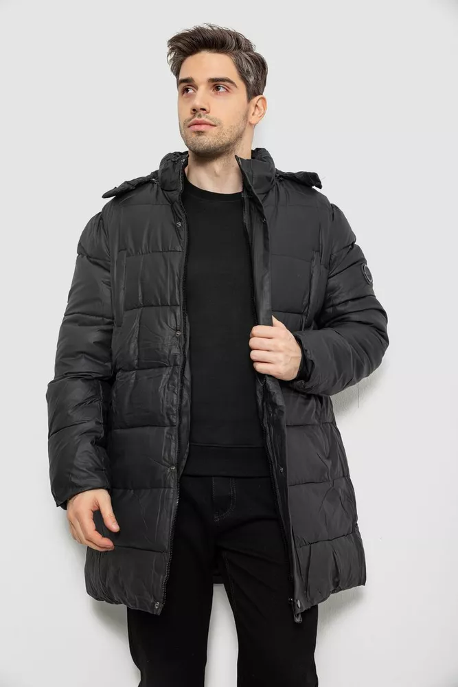 Купити Куртка чоловіча зимова подовжена  -уцінка, колір чорний, 244RH76-10-U - Фото №2