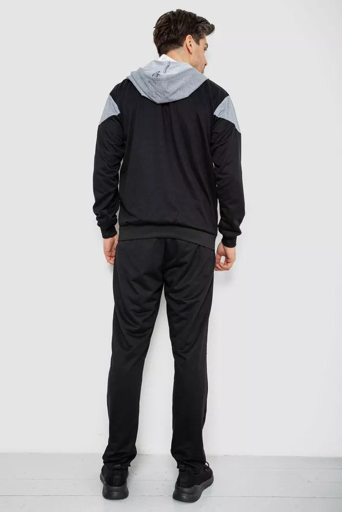 Купити Спорт костюм чоловічий, колір чорно-сірий, 244R988 - Фото №5