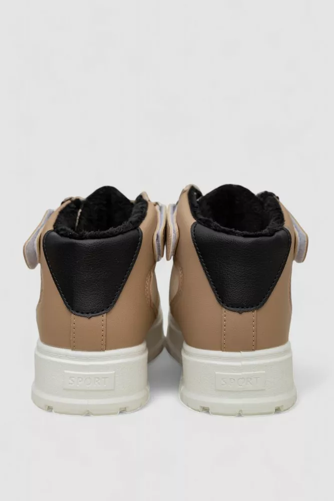 Купити Кросівки жіночі зимові на хутрі  -уцінка, колір бежево-чорний, 248RMB04-93-U - Фото №4