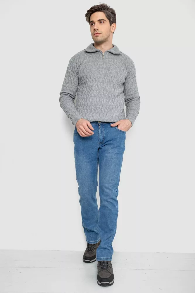 Купить Джинсы мужские на флисе  -уценка, цвет джинс, 254R2403-U-4 - Фото №2