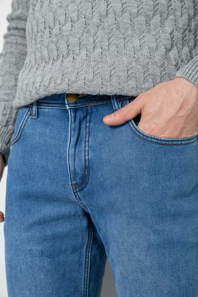 Купить Джинсы мужские на флисе  -уценка, цвет джинс, 254R2403-U-4 - Фото №5