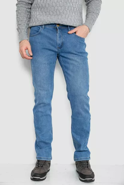 Джинсы мужские на флисе  -уценка, цвет джинс, 254R2403-U-4