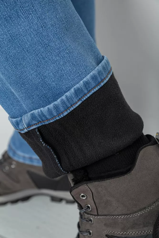 Купить Джинсы мужские на флисе  -уценка, цвет джинс, 254R2403-U-4 - Фото №6