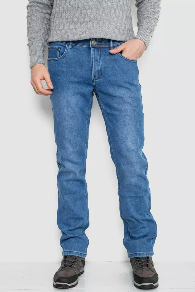 Купить Джинсы мужские на флисе  -уценка, цвет джинс, 254R2407-U-1 - Фото №1