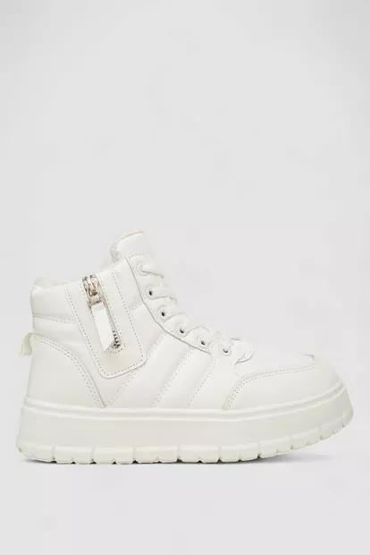 Кросівки жіночі зимові на хутрі  -уцінка, колір білий, 248RMB06-U