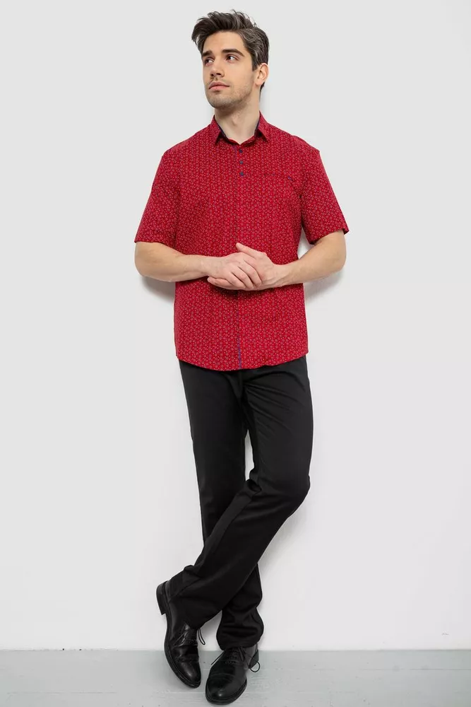 Купить Рубашка мужская с принтом, цвет бордовый, 186R7313 - Фото №2
