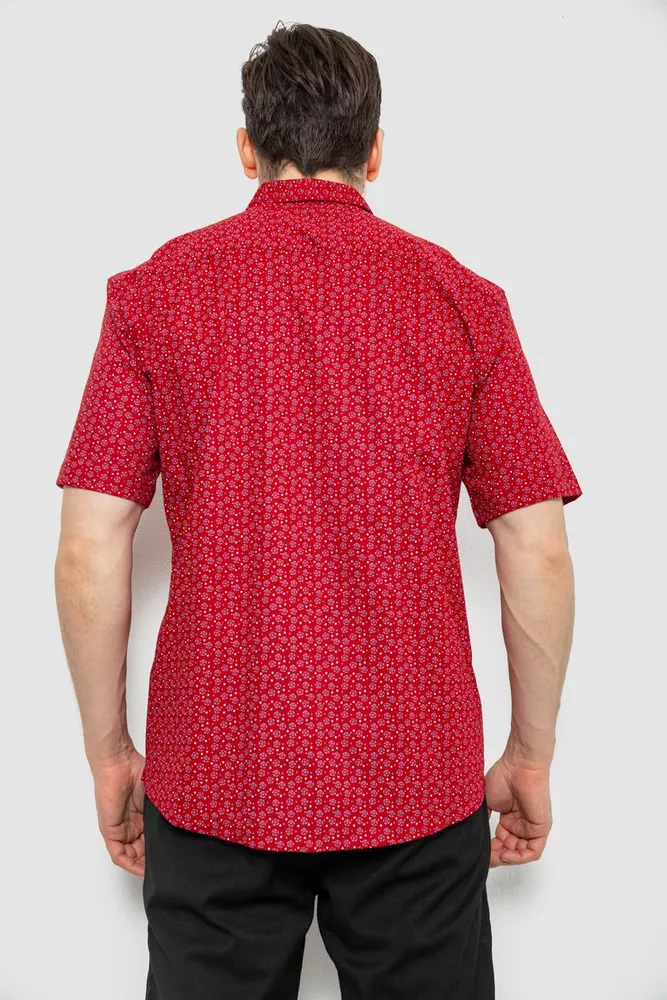 Купить Рубашка мужская с принтом, цвет бордовый, 186R7313 - Фото №4