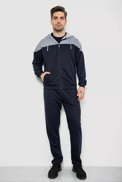 Спорт костюм мужской, цвет серо-синий, 244R988