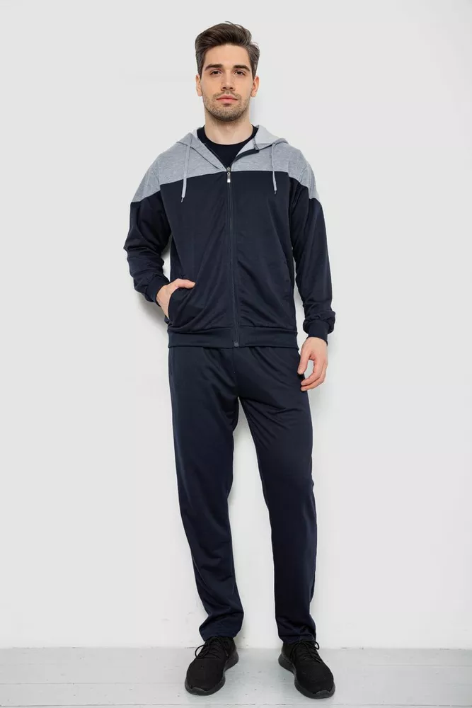 Купити Спорт костюм чоловічий, колір сіро-синій, 244R988 - Фото №1