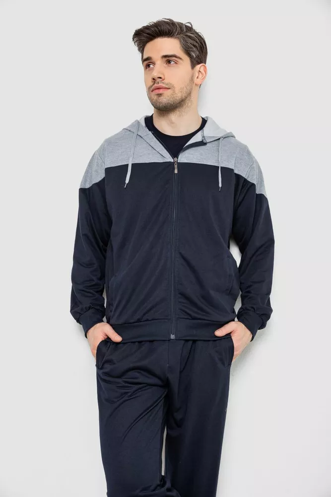 Купити Спорт костюм чоловічий, колір сіро-синій, 244R988 - Фото №2