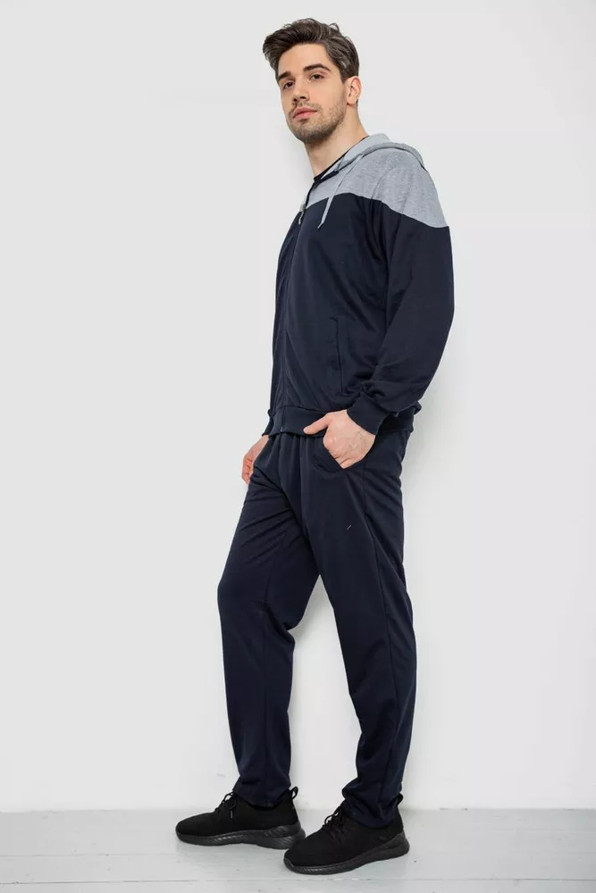 Купити Спорт костюм чоловічий, колір сіро-синій, 244R988 - Фото №3
