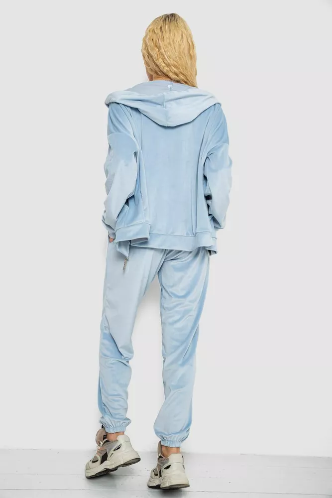 Купить Спортивный костюм женский велюровый  -уценка, цвет голубой, 238R107-1-U-3 - Фото №4