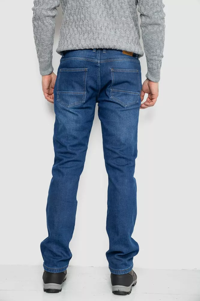 Купить Джинсы мужские на флисе  -уценка, цвет синий, 254R2410-U - Фото №4