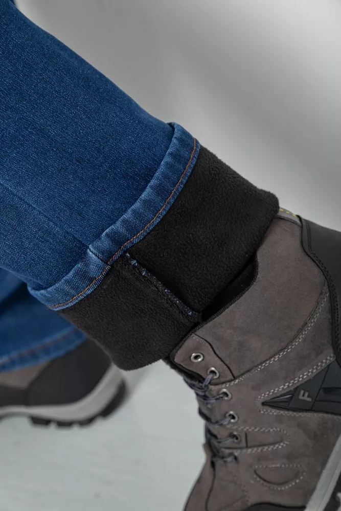 Купить Джинсы мужские на флисе  -уценка, цвет синий, 254R2410-U - Фото №6