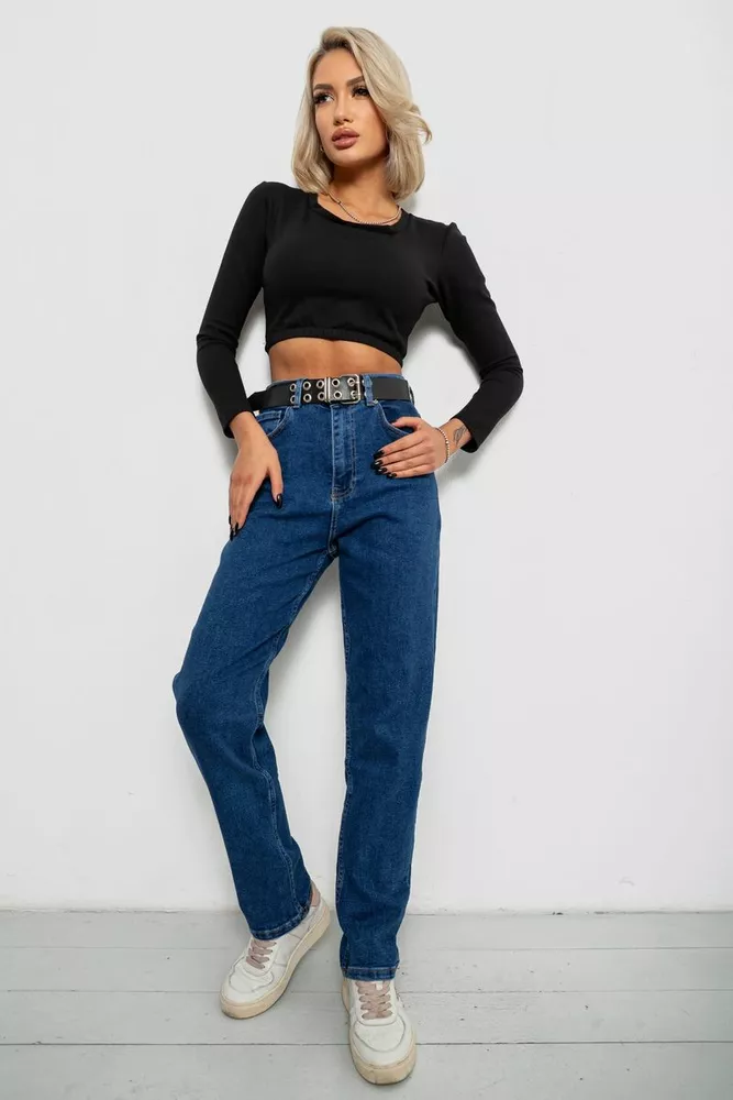 Купить Джинсы женские MOM, цвет синий, 244R001123 оптом - Фото №2