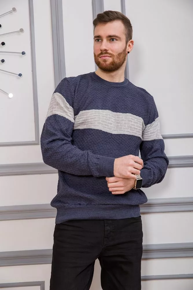 Купити Светр чоловічий, колір джинс, 161R730 - Фото №1