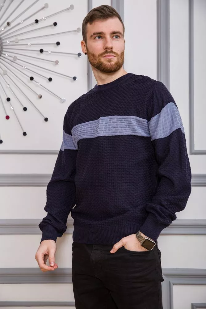 Купить Свитер мужской, цвет сине-голубой, 161R730 - Фото №3