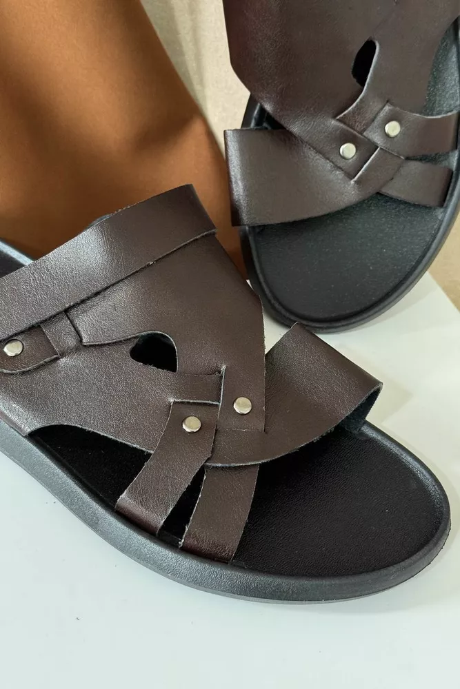 Купити Сандалії чоловічі, колір коричневий, 214R75 оптом - Фото №2