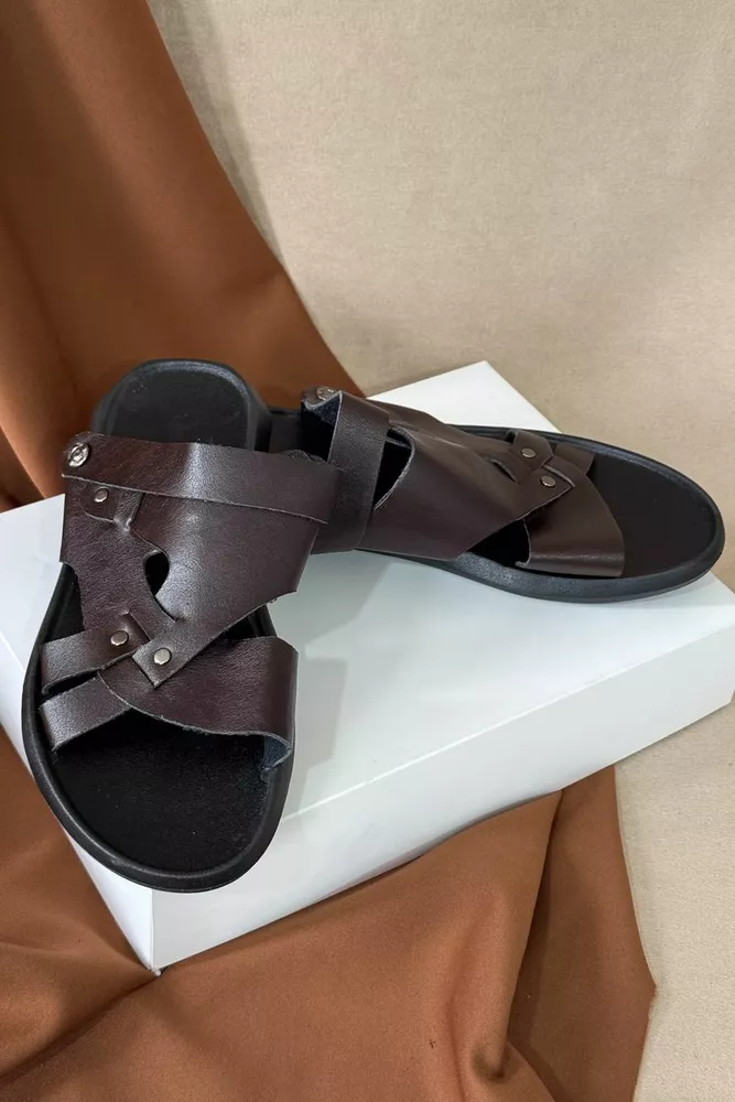 Купити Сандалії чоловічі, колір коричневий, 214R75 оптом - Фото №3