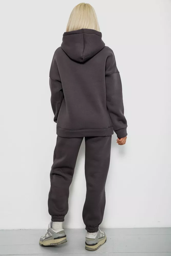 Купить Спортивный костюм женский на флисе, цвет темно-серый, 247R2012 - Фото №4