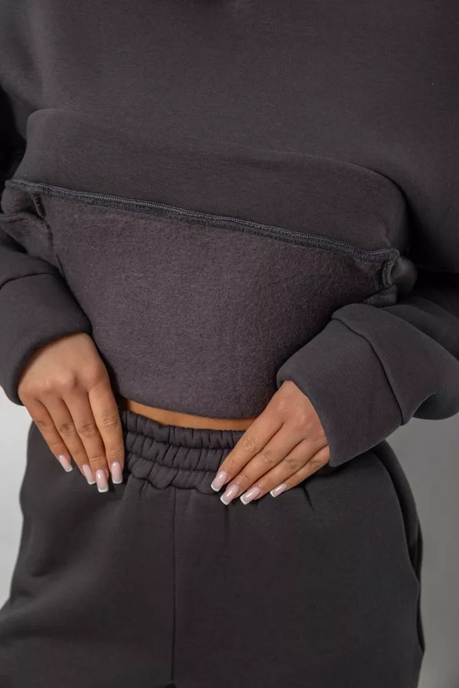 Купить Спортивный костюм женский на флисе, цвет темно-серый, 247R2012 - Фото №6