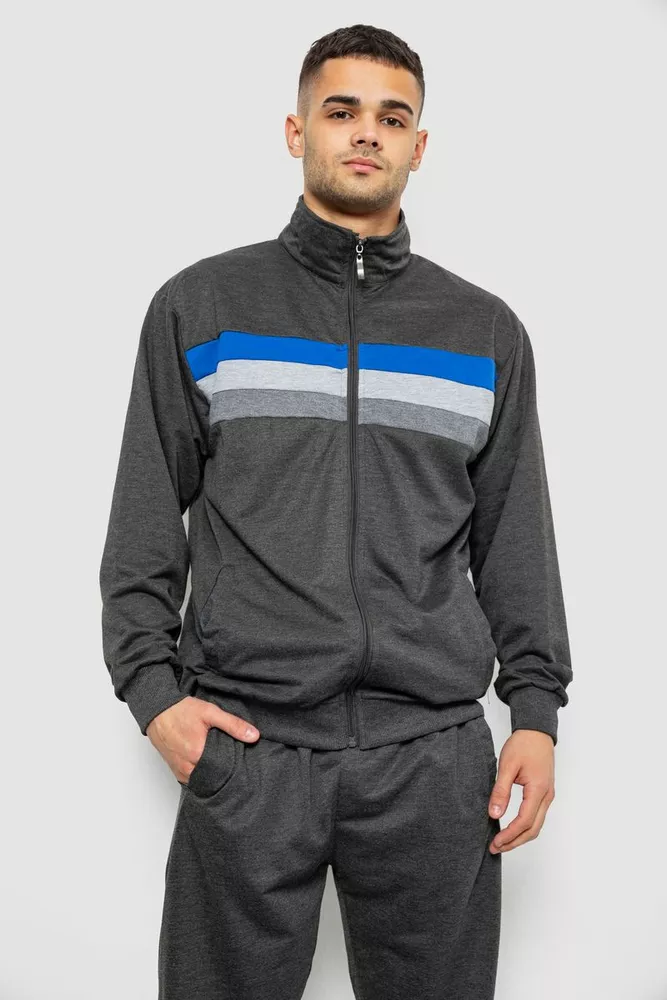 Купити Спортивний костюм чоловічий двонитка, колір темно-сірий, 244RY-951 - Фото №2