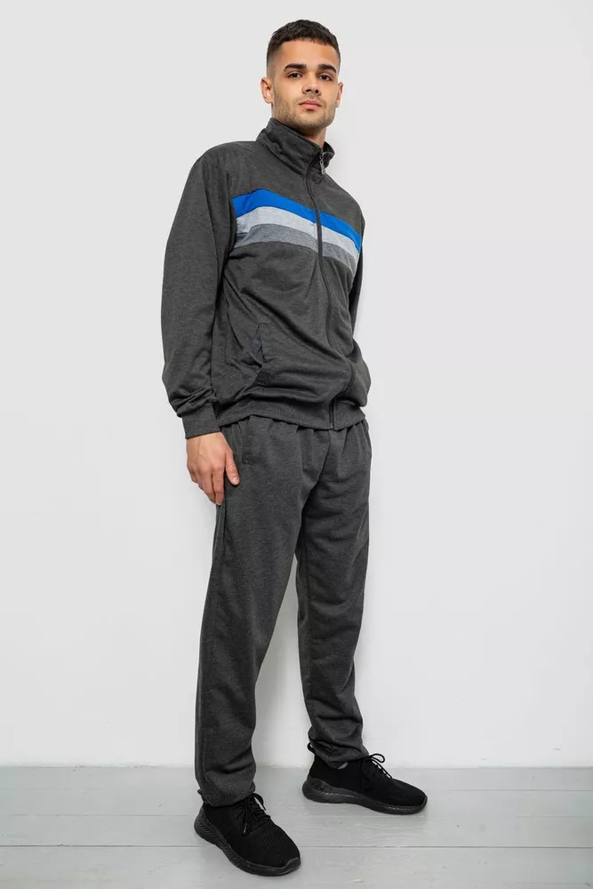 Купити Спортивний костюм чоловічий двонитка, колір темно-сірий, 244RY-951 - Фото №3