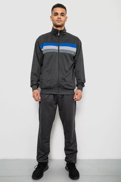 Спортивний костюм чоловічий двонитка, колір темно-сірий, 244RY-951