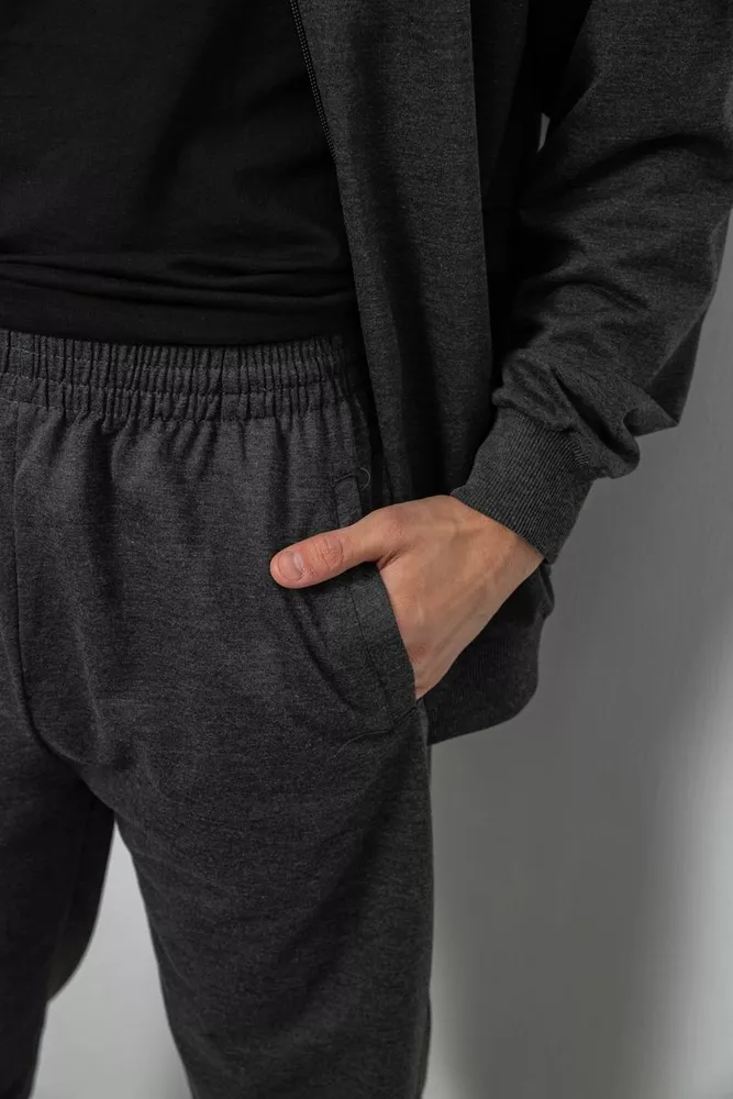 Купити Спортивний костюм чоловічий двонитка, колір темно-сірий, 244RY-951 - Фото №6