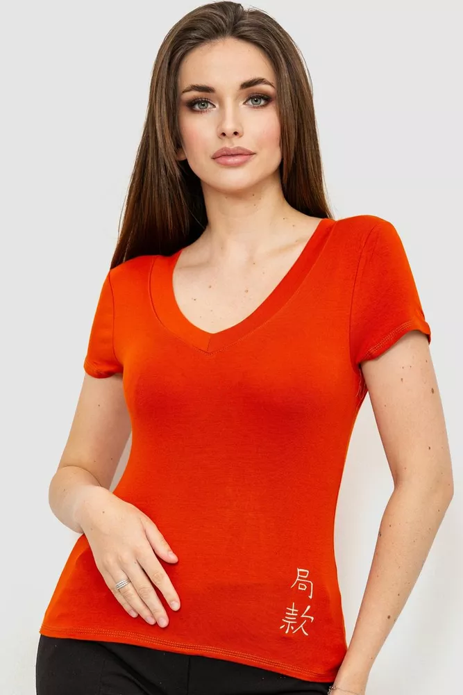 Купити Футболка жіноча, колір теракотовий, 186R528 - Фото №1