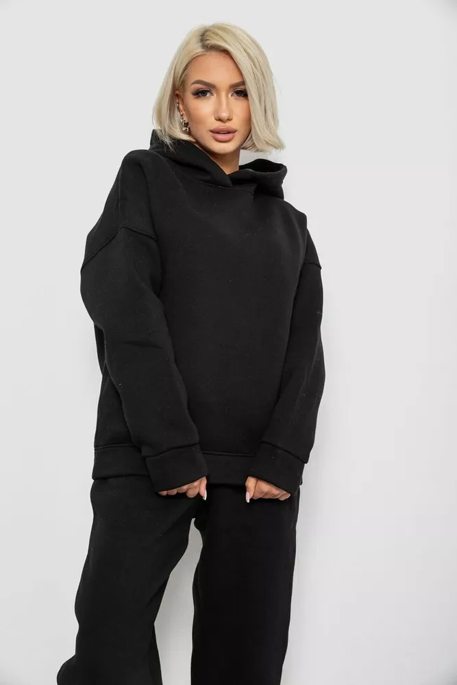 Купить Спортивный костюм женский на флисе, цвет черный, 247R2012 - Фото №2