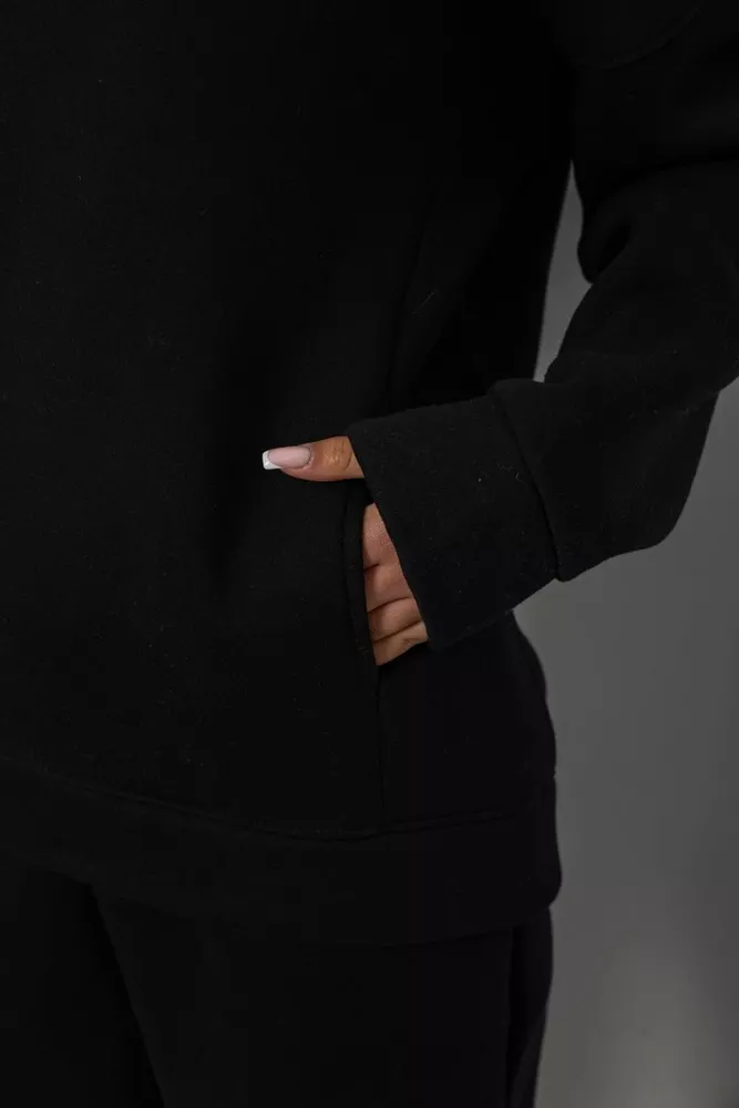 Купить Спортивный костюм женский на флисе, цвет черный, 247R2012 - Фото №5