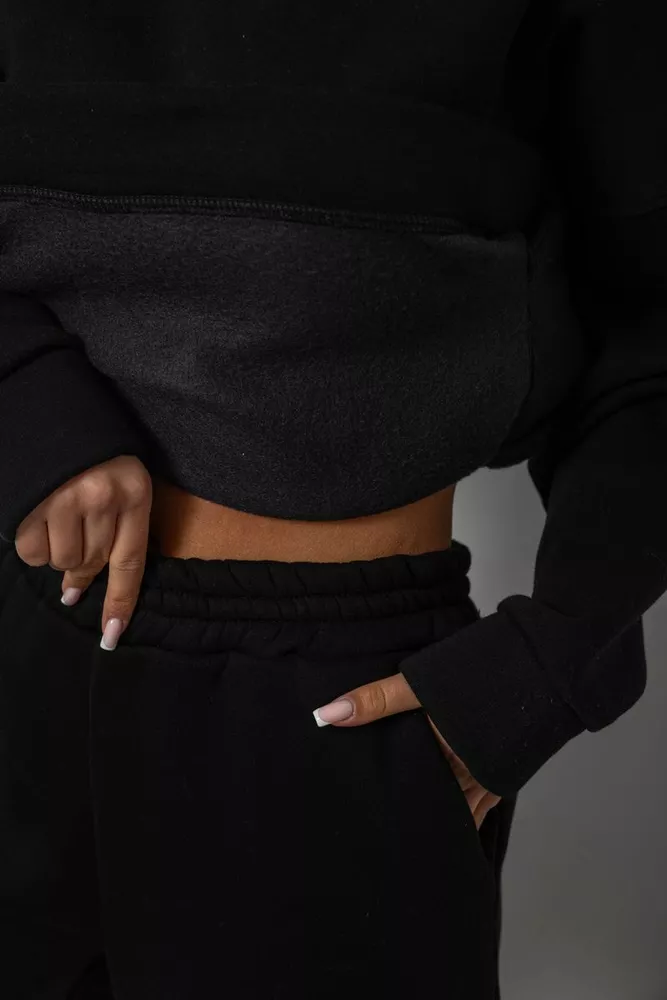 Купить Спортивный костюм женский на флисе, цвет черный, 247R2012 - Фото №6