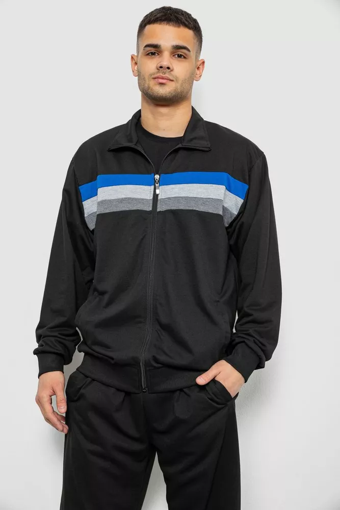 Купить Спортивный костюм мужской двухнитка, цвет черный, 244RY-951 - Фото №2