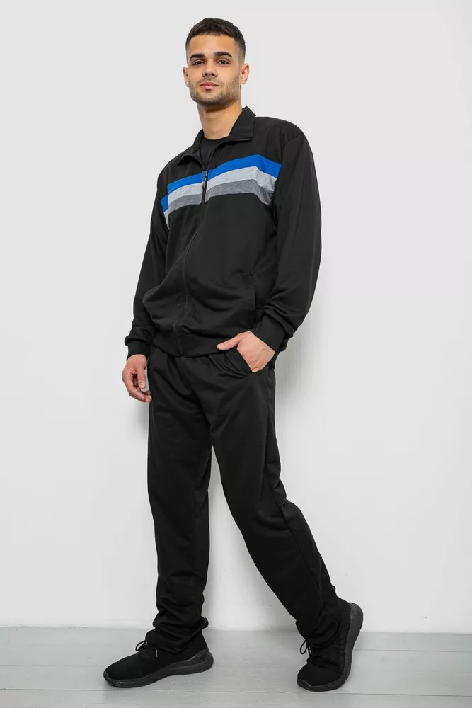 Купить Спортивный костюм мужской двухнитка, цвет черный, 244RY-951 - Фото №3