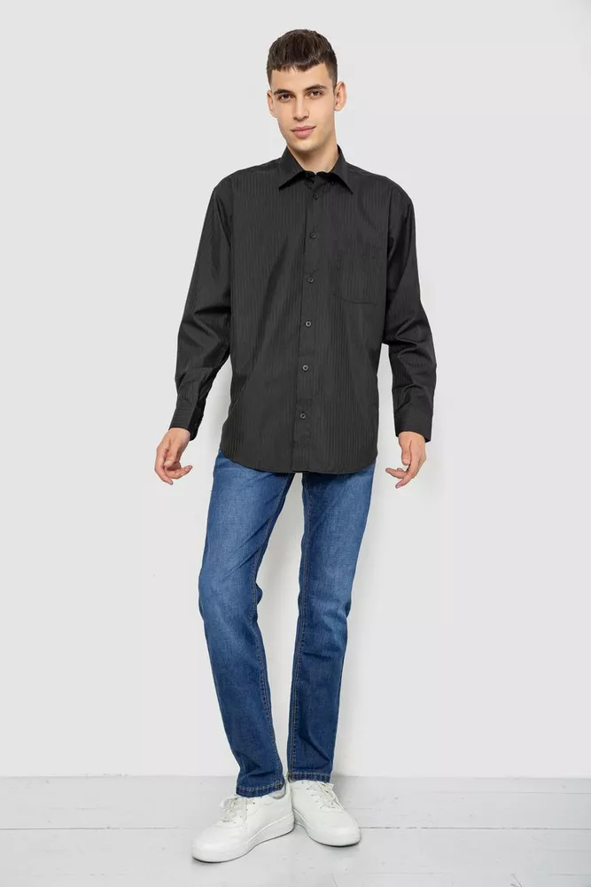 Купити Сорочка чоловіча класична, колір чорний, 244R330 - Фото №2