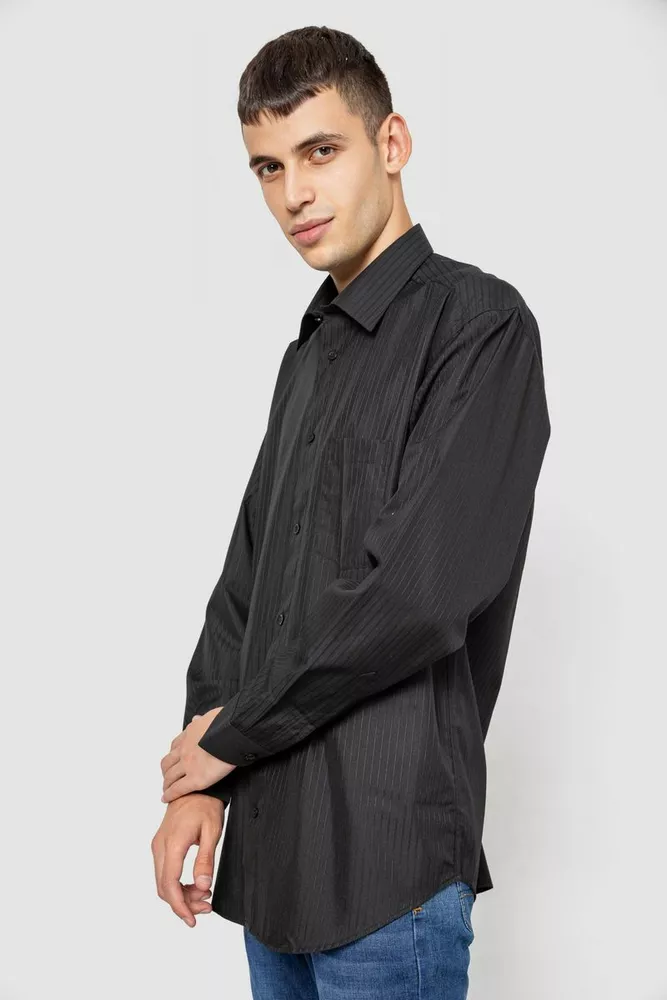 Купити Сорочка чоловіча класична, колір чорний, 244R330 - Фото №3