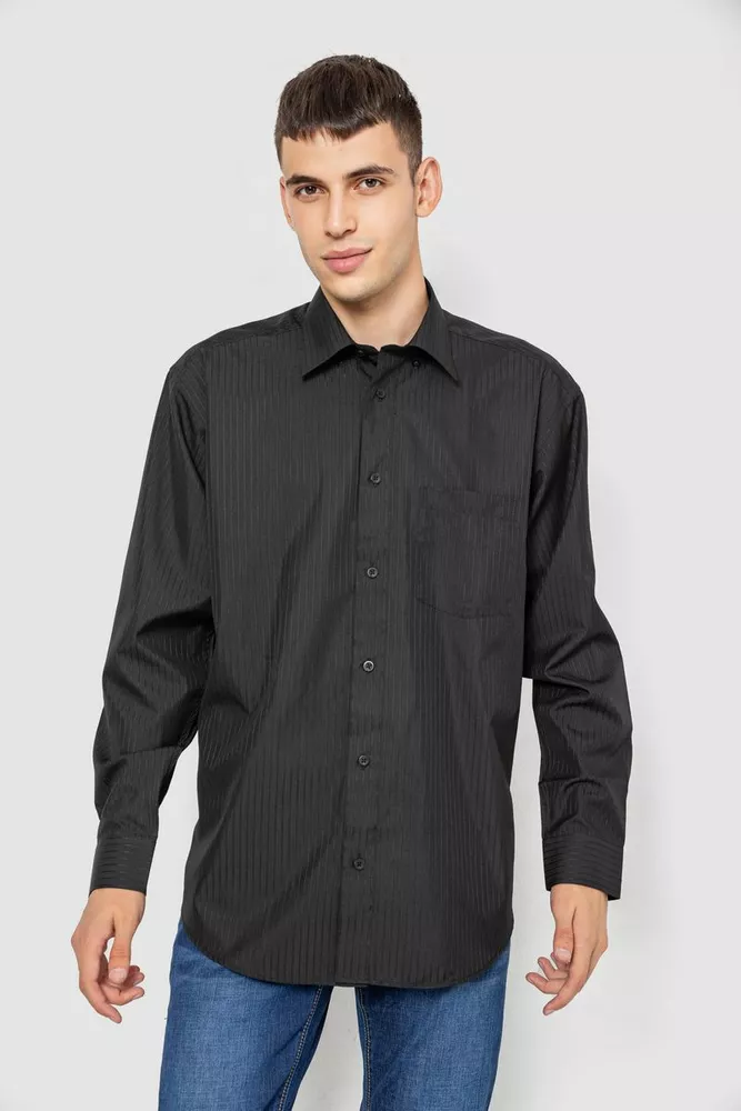 Купити Сорочка чоловіча класична, колір чорний, 244R330 - Фото №1