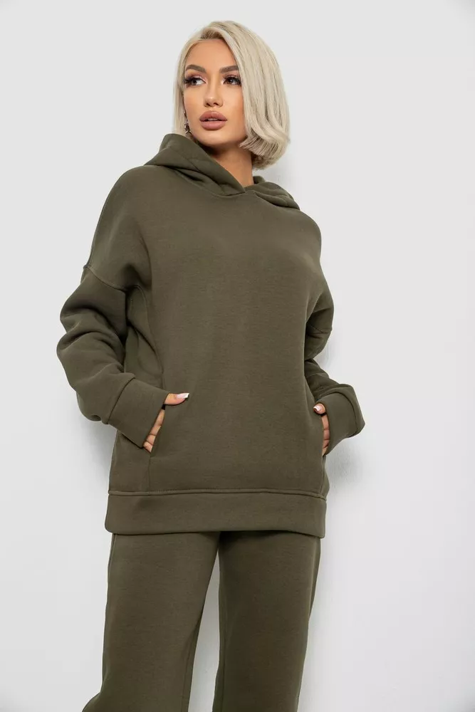 Купить Спортивный костюм женский на флисе, цвет хаки, 247R2012 - Фото №2