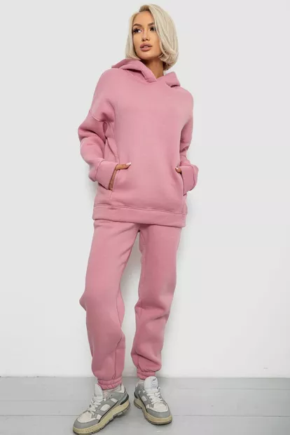 Спортивный костюм женский на флисе, цвет пудровый, 247R2012