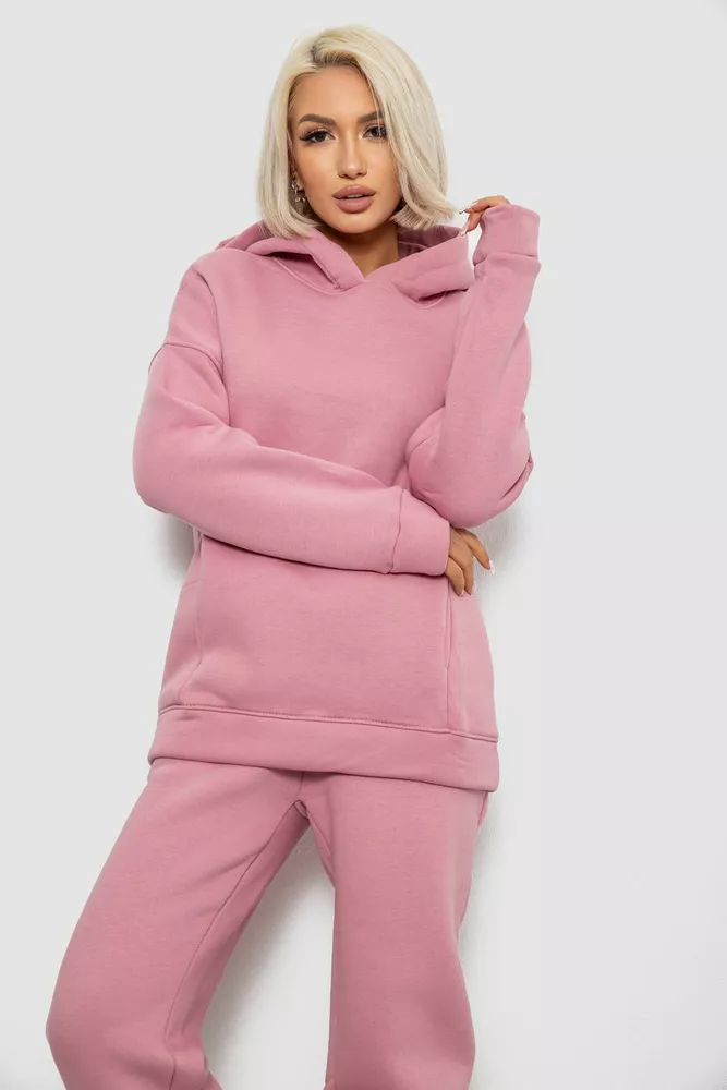 Купить Спортивный костюм женский на флисе, цвет пудровый, 247R2012 - Фото №2