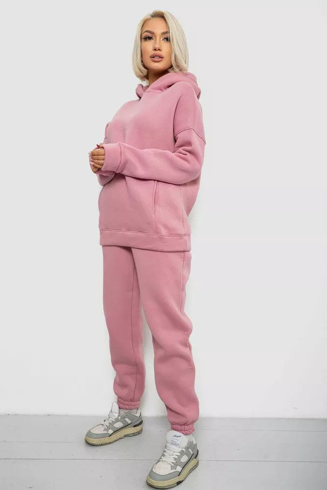 Купить Спортивный костюм женский на флисе, цвет пудровый, 247R2012 - Фото №3