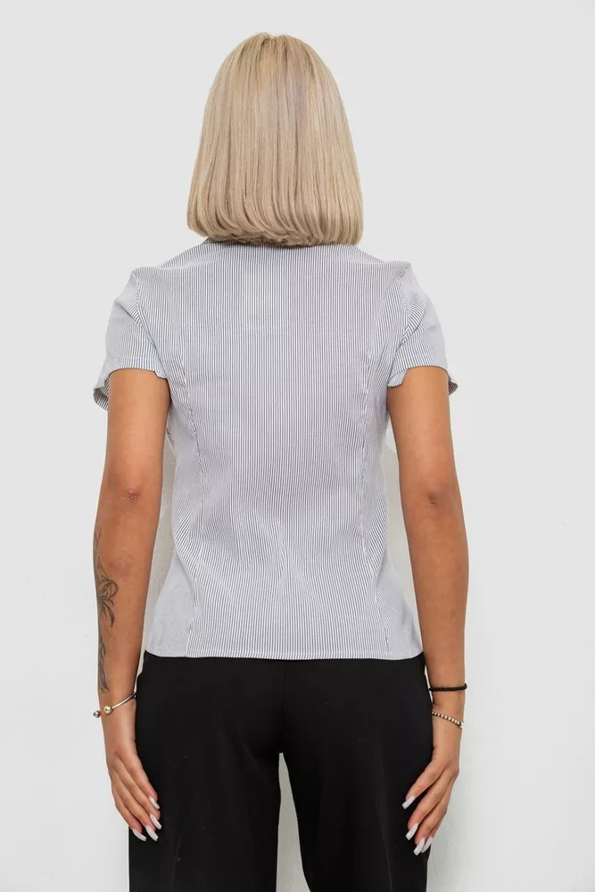 Купить Рубашка классическая в полоску  -уценка, цвет серо-белый, 230R667-U-96 оптом - Фото №4